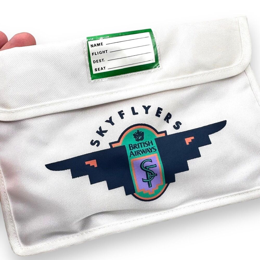 NEW VINTAGE British Airways Sky Flyers children's Bag amenity kit Bag Deadstock